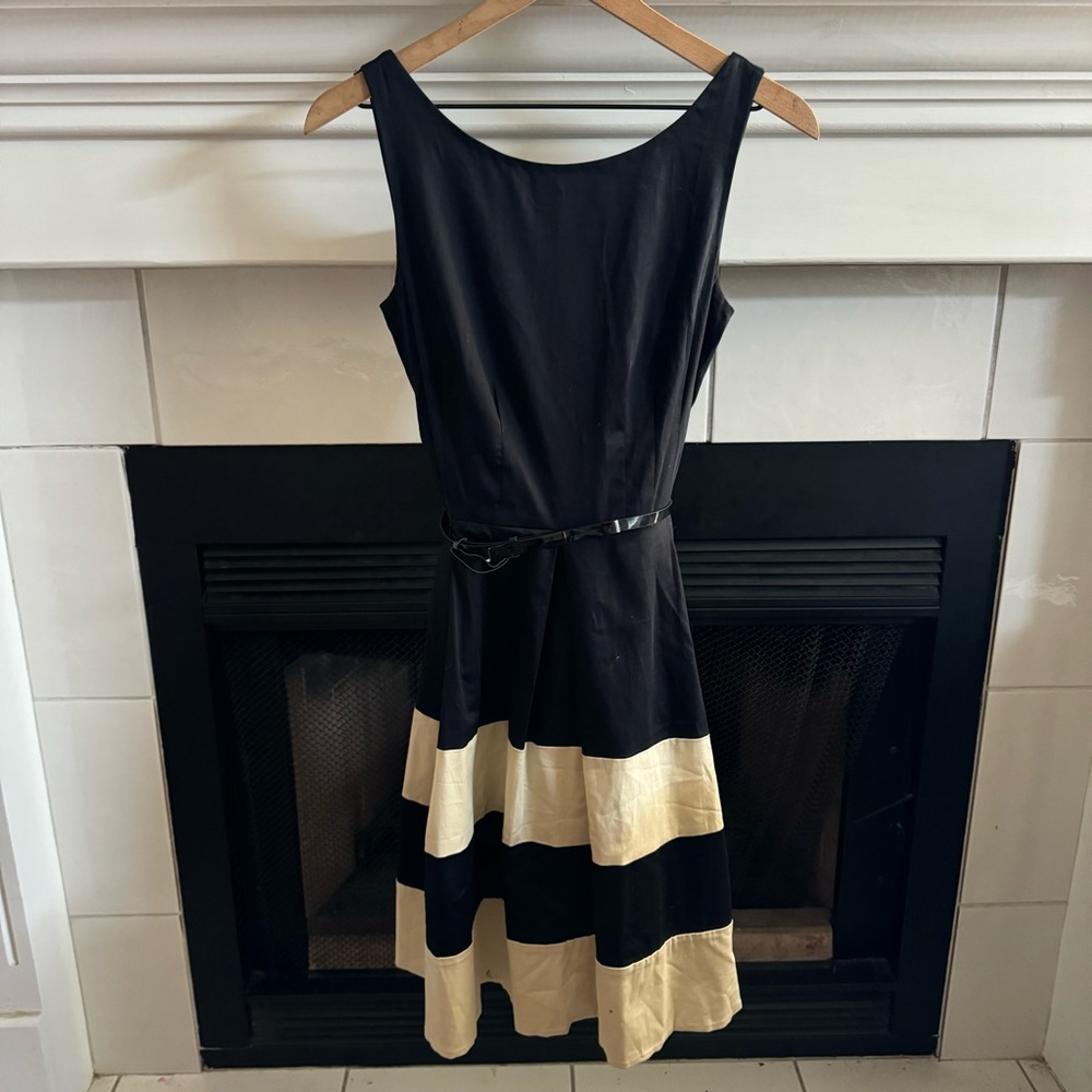 Kate Spade Mandy Black/Cream Sleeveless Dress Size 4